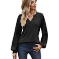 thumbnail image 1 of Cuteduck Women's Long Sleeve Pullover Tops for V Neck Casual T-shirts Loose Tunic Blouse, 1 of 5