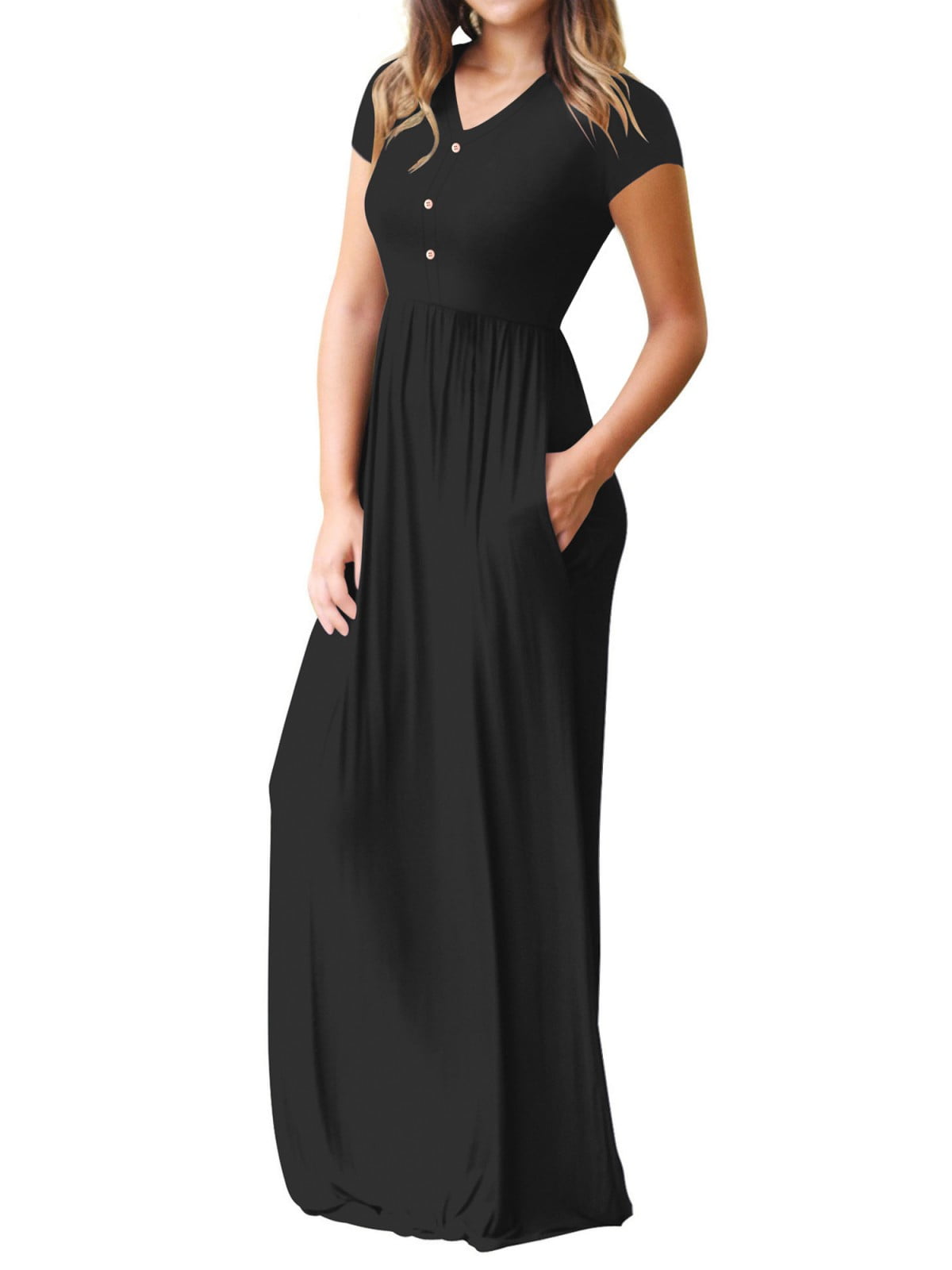 Cuteduck Womens Maxi Dresses Short Sleeve Long Jamaica