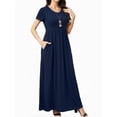 thumbnail image 1 of Cuteduck Women's Maxi Dresses Short Sleeve Long Casual Dresses Loose Plain with Pockets S-XXL, 1 of 9