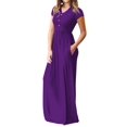 thumbnail image 1 of Cuteduck Women's Maxi Dresses Short Sleeve Long Casual Dresses Loose Plain with Pockets S-XXL, 1 of 5