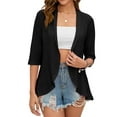 thumbnail image 1 of Cuteduck Women's Open Front 3/4 Sleeve Cardigan Solid cardigan jacket Casual Soft Drape Ruffles Cardigan for Women S-2XL, 1 of 5