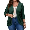 thumbnail image 1 of Cuteduck Women's Plus Size Cardigan 3/4 Sleeve Casual Open Front Light Cardigan 1X-4X, 1 of 10