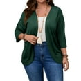 thumbnail image 1 of Cuteduck Women's Plus Size Cardigan 3/4 Sleeve Casual Open Front Light Cardigan 1X-4X, 1 of 8