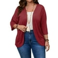 thumbnail image 1 of Cuteduck Women's Plus Size Cardigan 3/4 Sleeve Casual Open Front Light Cardigan 1X-4X, 1 of 8