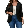 thumbnail image 1 of Cuteduck Women's Plus Size Cardigan 3/4 Sleeve Casual Open Front Light Cardigan 1X-5X, 1 of 8
