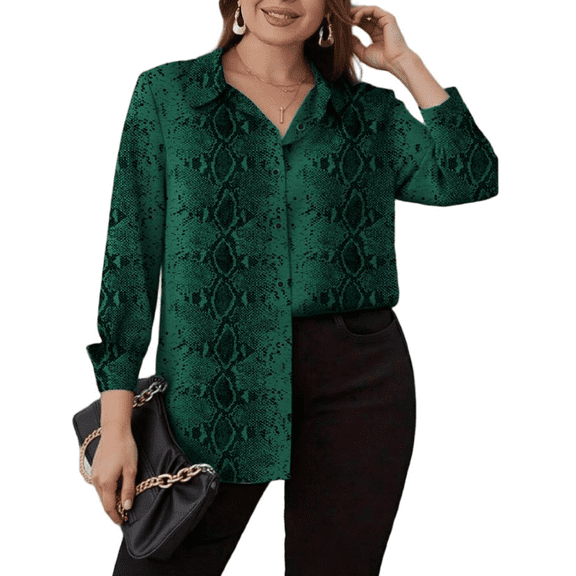 Cuteduck Women Plus Size Floral Printed Button Down Shirt Lapel Long Sleeve Fall Casual Lightweight Boho Dressy Top 1X-5X