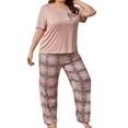 thumbnail image 1 of Musefolio Women's Plus Size Pajamas 2 Piece Set Elastic Waist and Chest Pocket Casual Loungewear 1X-5X, 1 of 5