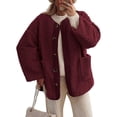 thumbnail image 1 of Cuteduck Women's Sherpa Jacket Warm Winter Casual Plush Lamb Coat S-2XL, 1 of 7