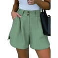 thumbnail image 1 of Cuteduck Women's Summer High Waisted Shorts Elegant Pleated Business Work Shorts with Pockets S-2XL, 1 of 6