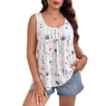 thumbnail image 1 of Cuteduck Women's Plus Size Boho Floral Tank Top - Casual Loose Fit Summer Cami 1X-5X, 1 of 10
