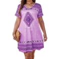 thumbnail image 1 of Cuteduck Women’s V-Neck Short Sleeve Casual Midi Dress – Boho Print, Loose Fit Flowy A-Line Sundress – Summer Beach & Everyday 1X-5X, 1 of 7