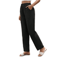 thumbnail image 1 of Cuteduck Women's Versatile Stretchy Waist Slacks for Women, Casual Straight Leg Pants with Slant Pockets S-2XL, 1 of 7