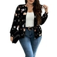 thumbnail image 1 of Cuteduck Women Plus Size Printed Fashion Jacket Long Sleeve Lightweight Fall Zip Up Loose Bomber Jacket 1X-4X, 1 of 7