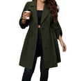 thumbnail image 1 of Cuteduck Women Plus Size Fall Fashion Button Up Coat Long Sleeve Lightweight Trench Solid Swing Windbreaker Coat 1X-4X, 1 of 7