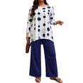 thumbnail image 1 of Cuteduck Women Plus Size 2 Piece Outfit Set Long Sleeve Pullover Pajama Sets Wide Leg Pants Fall Loungewear 1X-4X, 1 of 7