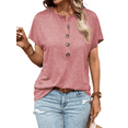 thumbnail image 1 of Musefolio Womens Button Up Henley Shirts Casual Loose Basic Batwing Sleeve Tops S-XXL, 1 of 1