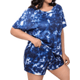 thumbnail image 1 of Musefolio Womens Plus Size Abstract Print Pajama Set Short Sleeve Top Shorts Sleepwear 1X-5X, 1 of 7