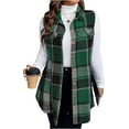 thumbnail image 1 of Cuteduck Womens Plus Size Sleeveless Plaid Vest Wool Blazer Jackets Cardigan Outerwear Fall Winter Tops 1X-4X, 1 of 6