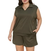 Cuteduck Womens Plus Size Two Piece Outfits Shorts and Short Sleeve Tops Lounge Sets Shorts Summer Tracksuit Sweatsuit Set 1X-5X