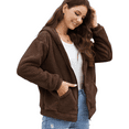 thumbnail image 1 of Cuteduck Womens Sherpa Jacket Fuzzy Fleece Zip Up Winter Hoodies Coat, S-2XL, 1 of 7