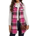 thumbnail image 1 of Cuteduck Womens Sleeveless Plaid Vest Wool Blazer Jackets Cardigan Outerwear Fall Winter Tops S-2XL, 1 of 7