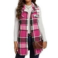thumbnail image 1 of Cuteduck Womens Sleeveless Plaid Vest Wool Blazer Jackets Cardigan Outerwear Fall Winter Tops, 1 of 9