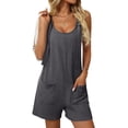 thumbnail image 1 of Cuteduck Womens Summer Striped Romper with Adjustable Tie Straps and Pockets S-XL, 1 of 5