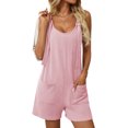 thumbnail image 1 of Cuteduck Womens Summer Striped Romper with Adjustable Tie Straps and Pockets S-XL, 1 of 5