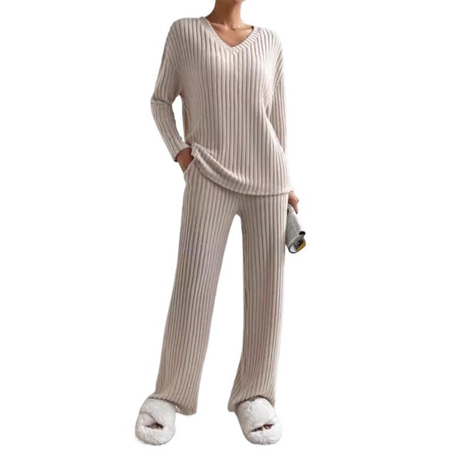 Cuteduck Womens Two Piece Lounge Tracksuit Sweatsuit Sets Long Sleeve V
