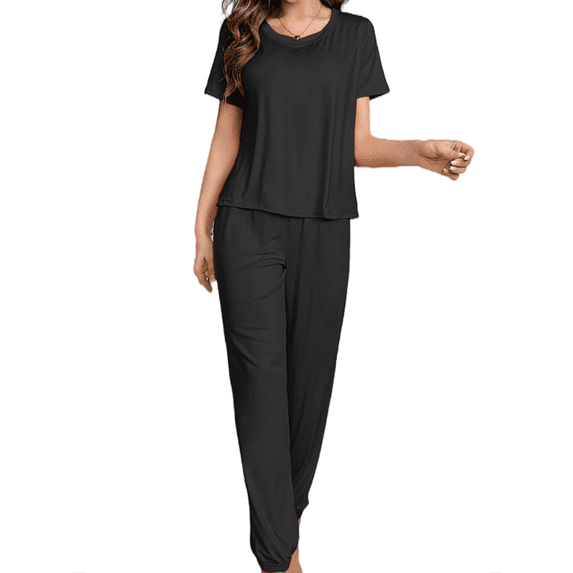 Musefolio Womens Casual Pajama Classic Designed 2 Piece Lounge Set with Drawstring Waist S-XL