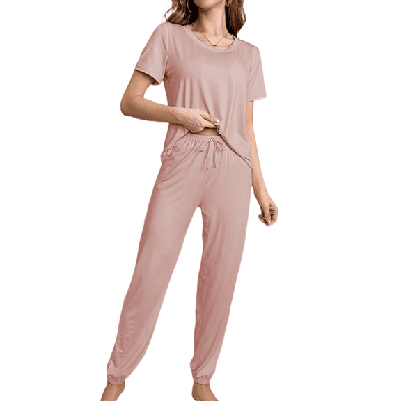 Musefolio Womens Casual Pajama Classic Designed 2 Piece Lounge Set with Drawstring Waist S-XL