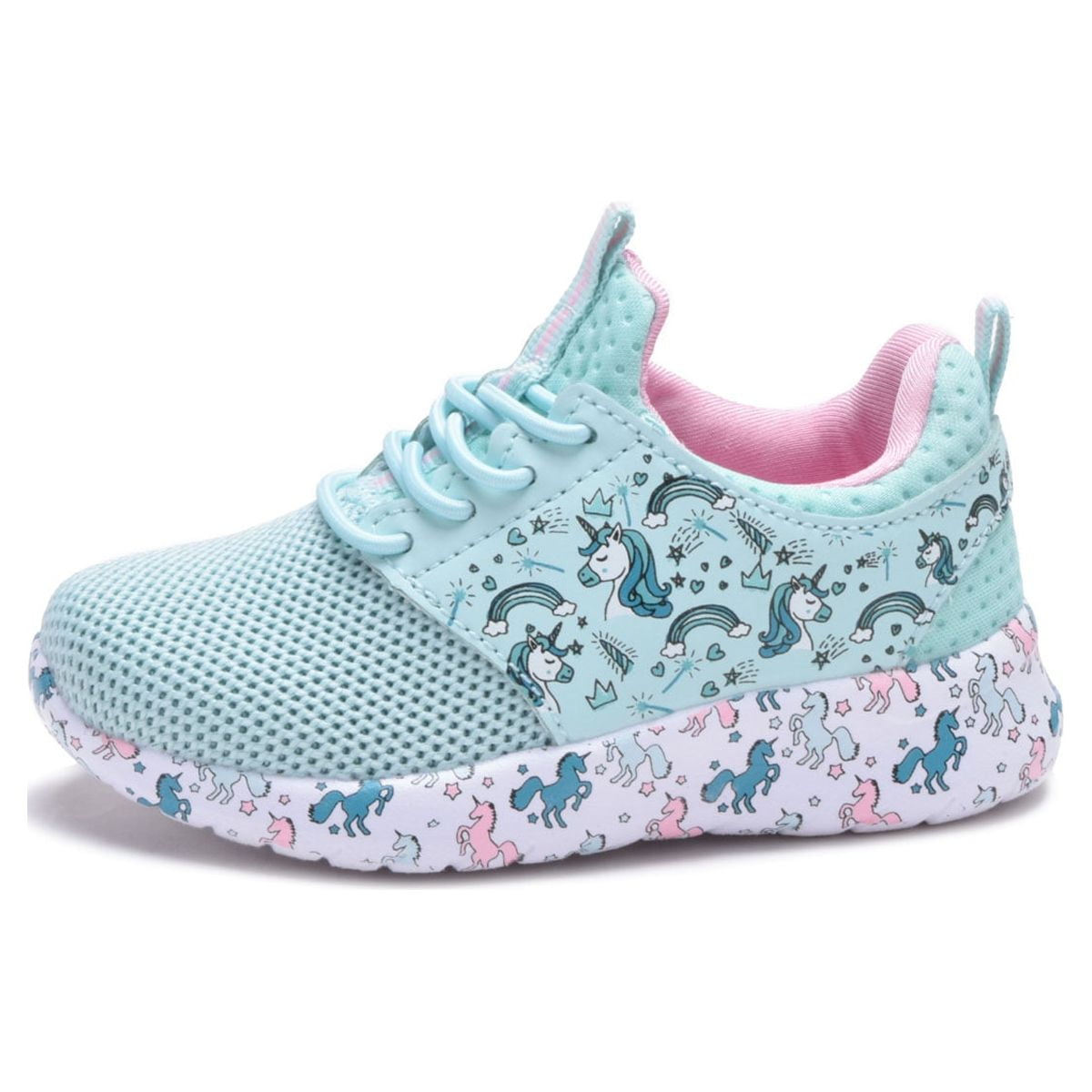  STQ Toddler Girl Shoes Kids Canvas Sneakers Lightweight  Walking Tennis Shoes Purple/Unicorn 5 M US Toddler