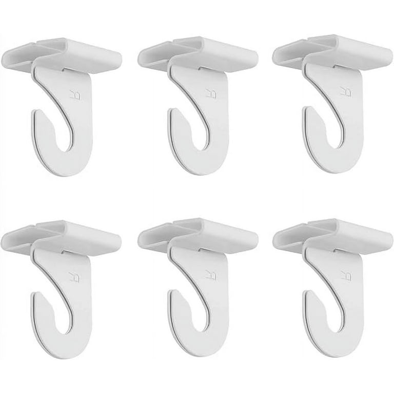 Cutelec 6 Sets Ceiling Hook Clips White Color Metal T-Bar Track Clip Hanger  Suspended Ceiling Hooks for Home Hanging Plants Decorations,Classrooms, Offices and Supermarket 