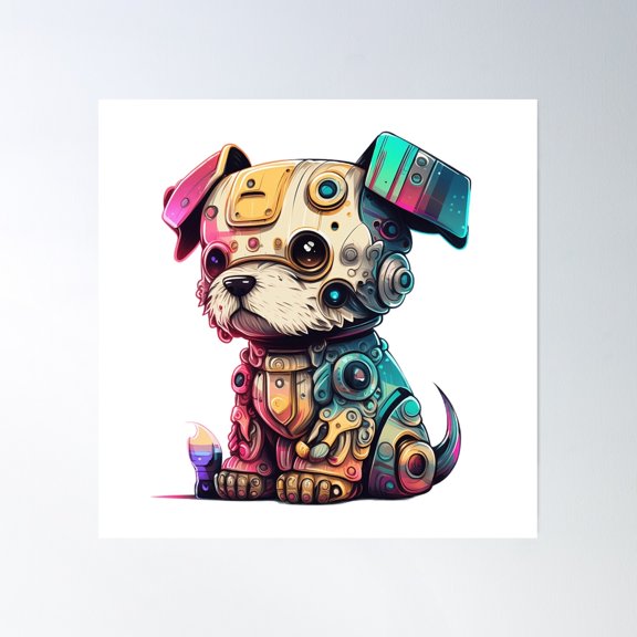 Cuteness Meets Technology: The Robotic Dog That Everyone Loves Poster Wall Art, Modern Wall Decor, 16x16 UNFRAMED