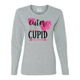 thumbnail image 1 of Cuter Than Cupid Valentine's Day Women's Long Sleeve Shirt-Sports Grey-Medium, 1 of 4