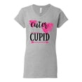 thumbnail image 1 of Cuter Than Cupid Valentine's Day Women's V-Neck Shirt-Sports Grey-Medium, 1 of 4