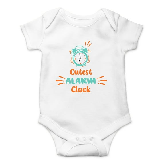 Cutest Alarm Clock - Mommy's and Dad's Alarm - Cute One-Piece Infant Baby Bodysui