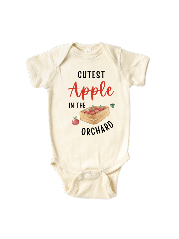 Cutest Apple In The Orchard Cute Baby Clothes for Baby Outfit for Baby Shower Gift for Newborn 6-9m Natural