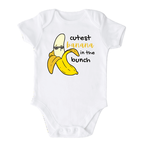 Cutest Banana Baby Bodysuit Newborn Outfit Baby Shower Gift 18m White