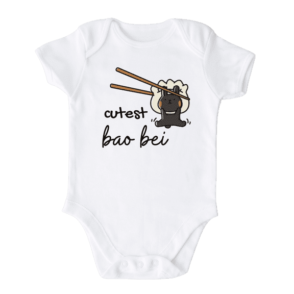 Cutest Bao Bei Bun Baby Bodysuit, Newborn Outfit, Baby Clothes, GiftforChildren 0-3m White