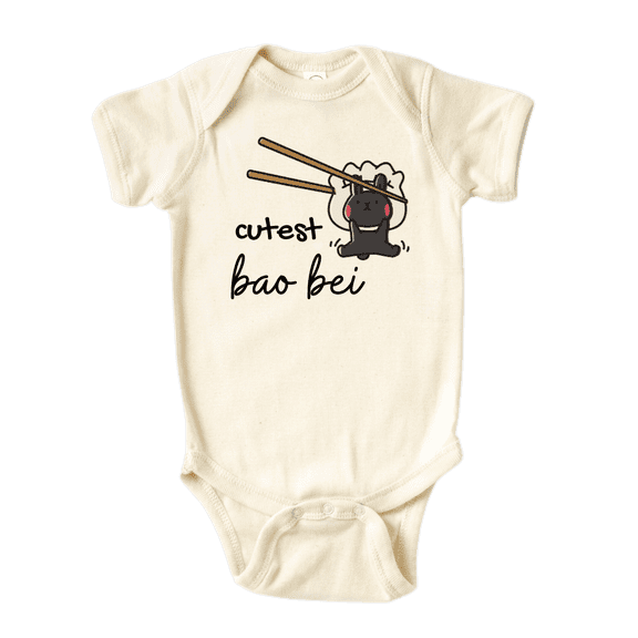 Cutest Bao Bei Bun Baby Bodysuit, Newborn Outfit, Baby Clothes, Gift&nbsp;for&nbsp;Children 12m Natural