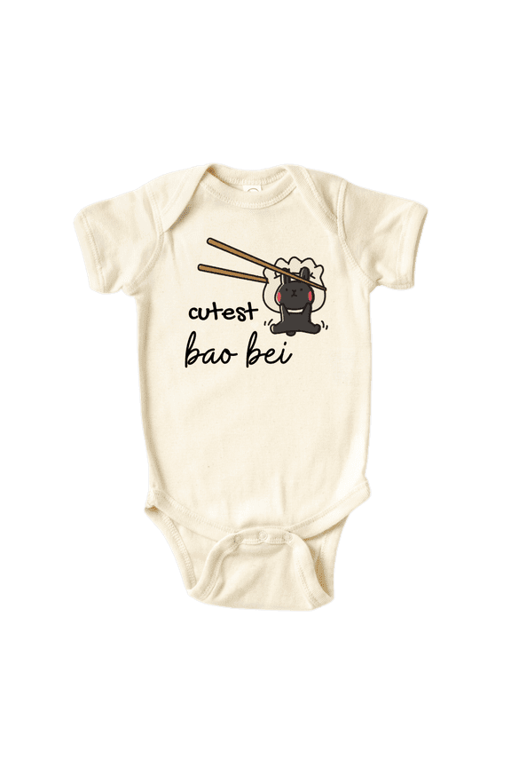 Cutest Bao Bei Bun Baby Bodysuit, Newborn Outfit, Baby Clothes, Gift for Children 3-6m Natural