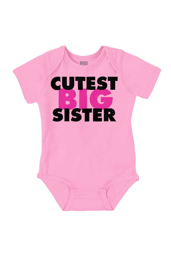 Cutest Big Sister Sibling Family Bodysuit Jumper Girls Infant Baby Brisco Brands 24M