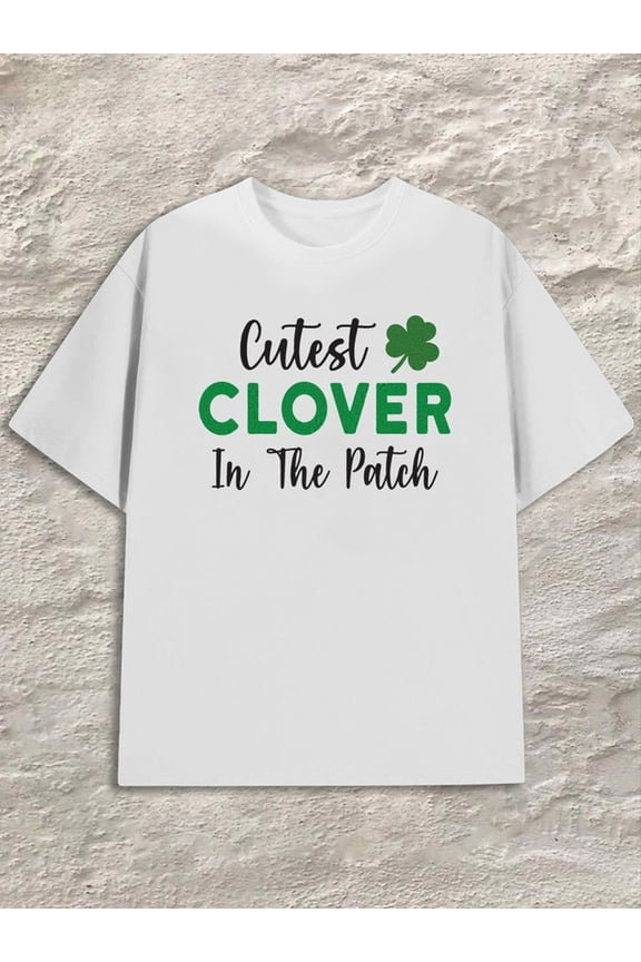 Cutest Clover Men white Weekend casual wear Unique Design Unisex Shirt Short Sleeve tshirts Unique Design Unisex Shirt Graphic tshirts