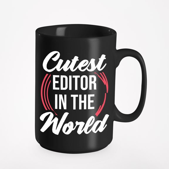 Cutest Editor in the World, Black 15oz Ceramic Mug