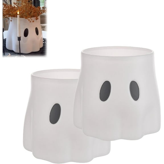 Cutest Ghost Bucket, 2025 New Ghost Bucket Decor, Ghost Planter Ghost Vase, Ghost Candy Bowl Decor, Fern Display Stand Decor, Plastic White Ghost Buckets