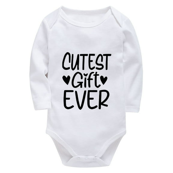 Cutest Gift Ever Going Home Outfit Baby Boy Newborn Long Sleeve Baby Boy Winter Outfits White Baby Onesie 3-6 Months Unisex