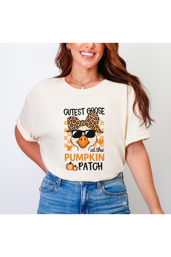 Cutest Goose At The Pumpkin Patch - Women's Garment Dyed Tee