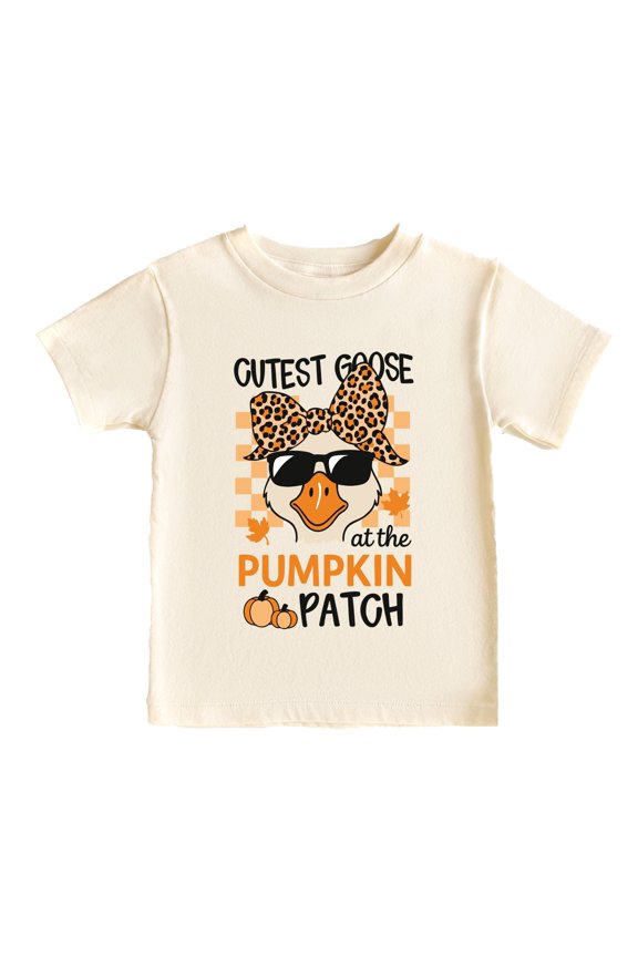 Cutest Goose At The Pumpkin Patch - Youth Short Sleeve Graphic T-Shirt and Toddler Short Sleeve Graphic T-Shirt