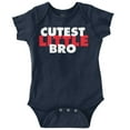 thumbnail image 1 of Cutest Little Bro Youngest Brother Bodysuit Jumper Boys Infant Baby Brisco Brands 6M, 1 of 6